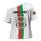 Personalized Burkina Faso Striped Cross Shoulder Shirt African Mud Cloth Pattern - White