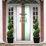 Personalized Burkina Faso Striped Door Cover African Mud Cloth Pattern - White