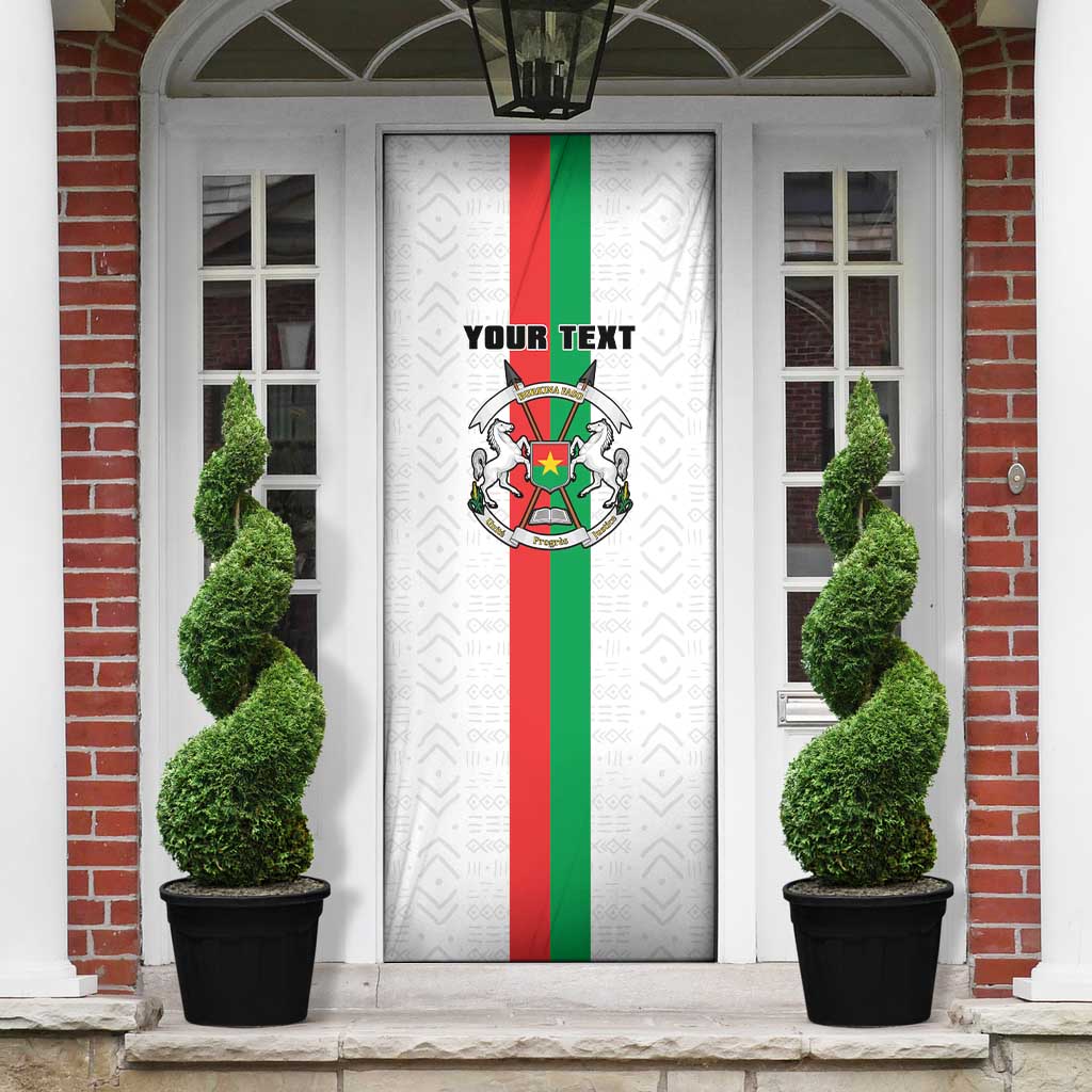 Personalized Burkina Faso Striped Door Cover African Mud Cloth Pattern - White
