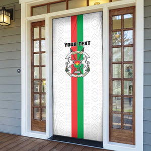 Personalized Burkina Faso Striped Door Cover African Mud Cloth Pattern - White