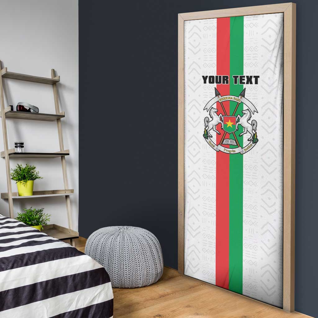 Personalized Burkina Faso Striped Door Cover African Mud Cloth Pattern - White
