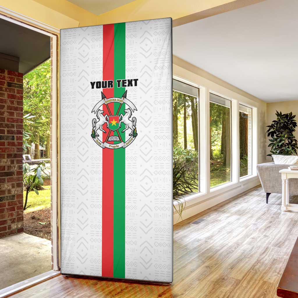 Personalized Burkina Faso Striped Door Cover African Mud Cloth Pattern - White