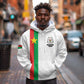 Personalized Burkina Faso Hoodie Striped White - Bogolan Pattern - African Pride