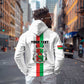 Personalized Burkina Faso Hoodie Striped White - Bogolan Pattern - African Pride