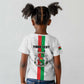 Personalized Burkina Faso Kid T shirt Striped White - Bogolan Pattern - African Pride