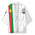 Personalized Burkina Faso Striped Kimono African Mud Cloth Pattern - White