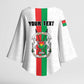 Personalized Burkina Faso Striped Kimono Sleeve Blouse African Mud Cloth Pattern - White