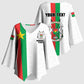 Personalized Burkina Faso Striped Kimono Sleeve Blouse African Mud Cloth Pattern - White