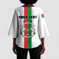 Personalized Burkina Faso Striped Kimono Sleeve Blouse African Mud Cloth Pattern - White