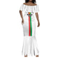 Personalized Burkina Faso Mermaid Dress Striped White - Bogolan Pattern - African Pride