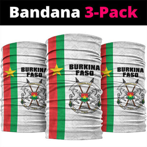 Burkina Faso Neck Gaiter Striped White - Bogolan Pattern LT15