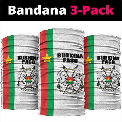 Burkina Faso Neck Gaiter Striped White - Bogolan Pattern LT15