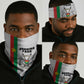 Burkina Faso Neck Gaiter Striped White - Bogolan Pattern LT15