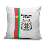 Burkina Faso Striped Pillow Cover African Mud Cloth Pattern - White
