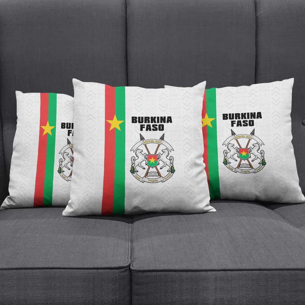Burkina Faso Striped Pillow Cover African Mud Cloth Pattern - White