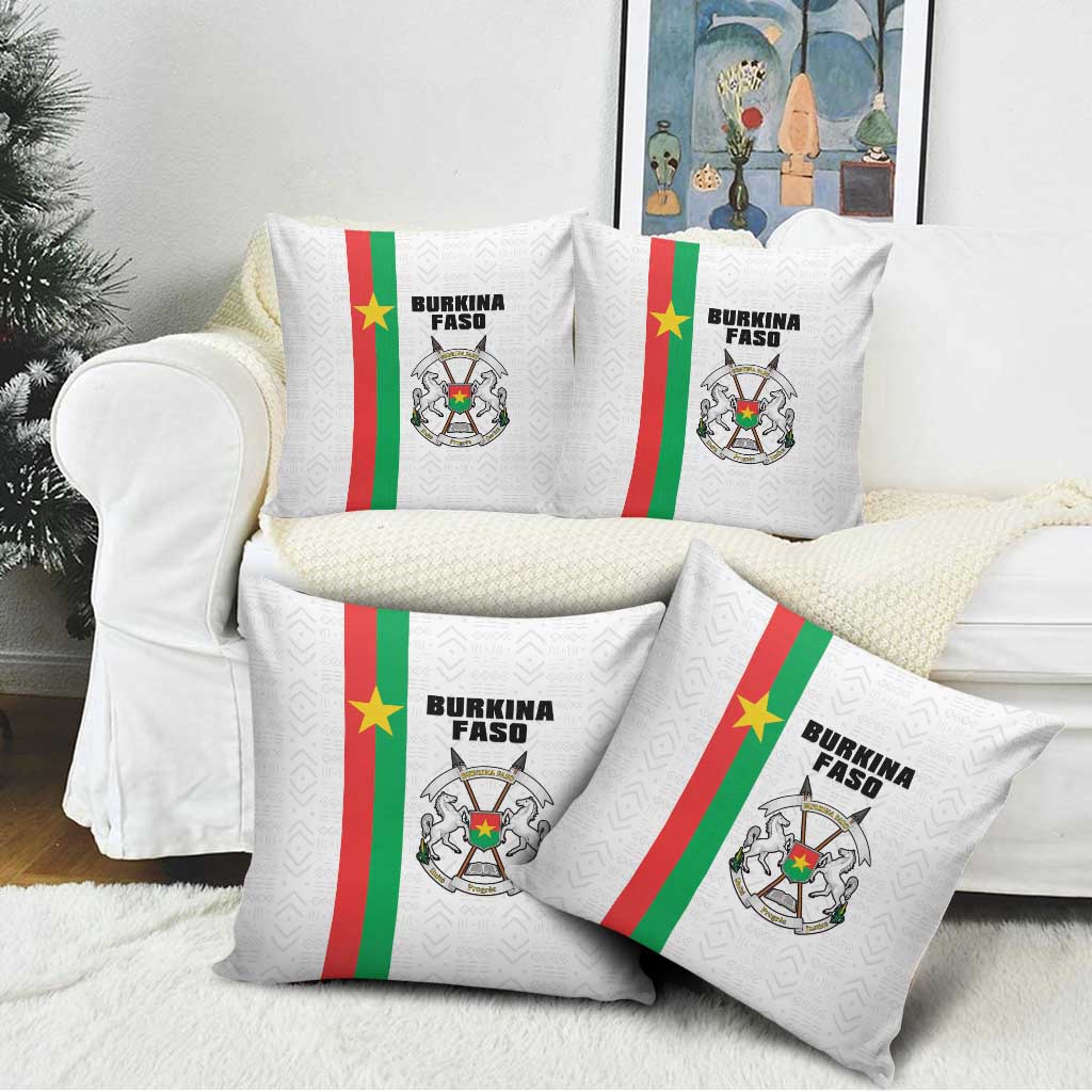 Burkina Faso Striped Pillow Cover African Mud Cloth Pattern - White