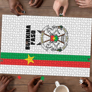 Burkina Faso Striped Puzzle African Mud Cloth Pattern - White