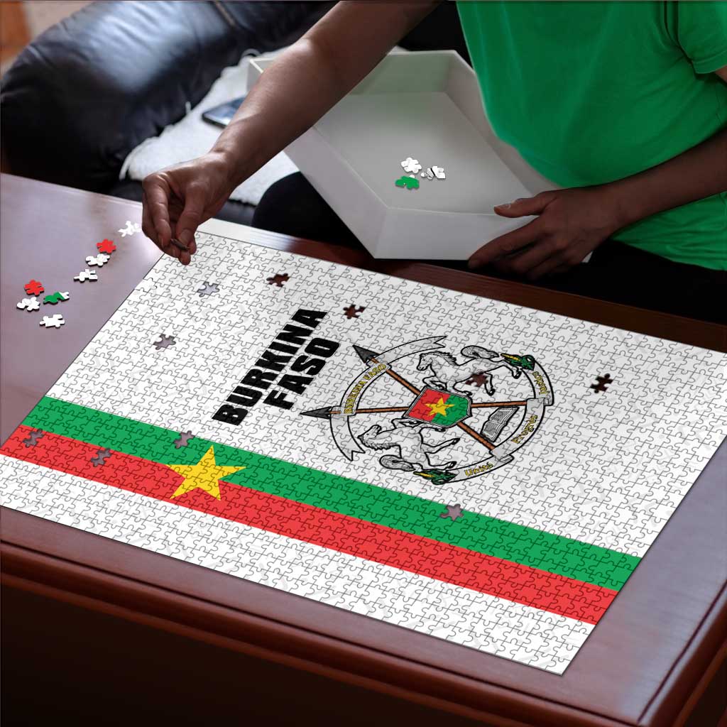 Burkina Faso Striped Puzzle African Mud Cloth Pattern - White