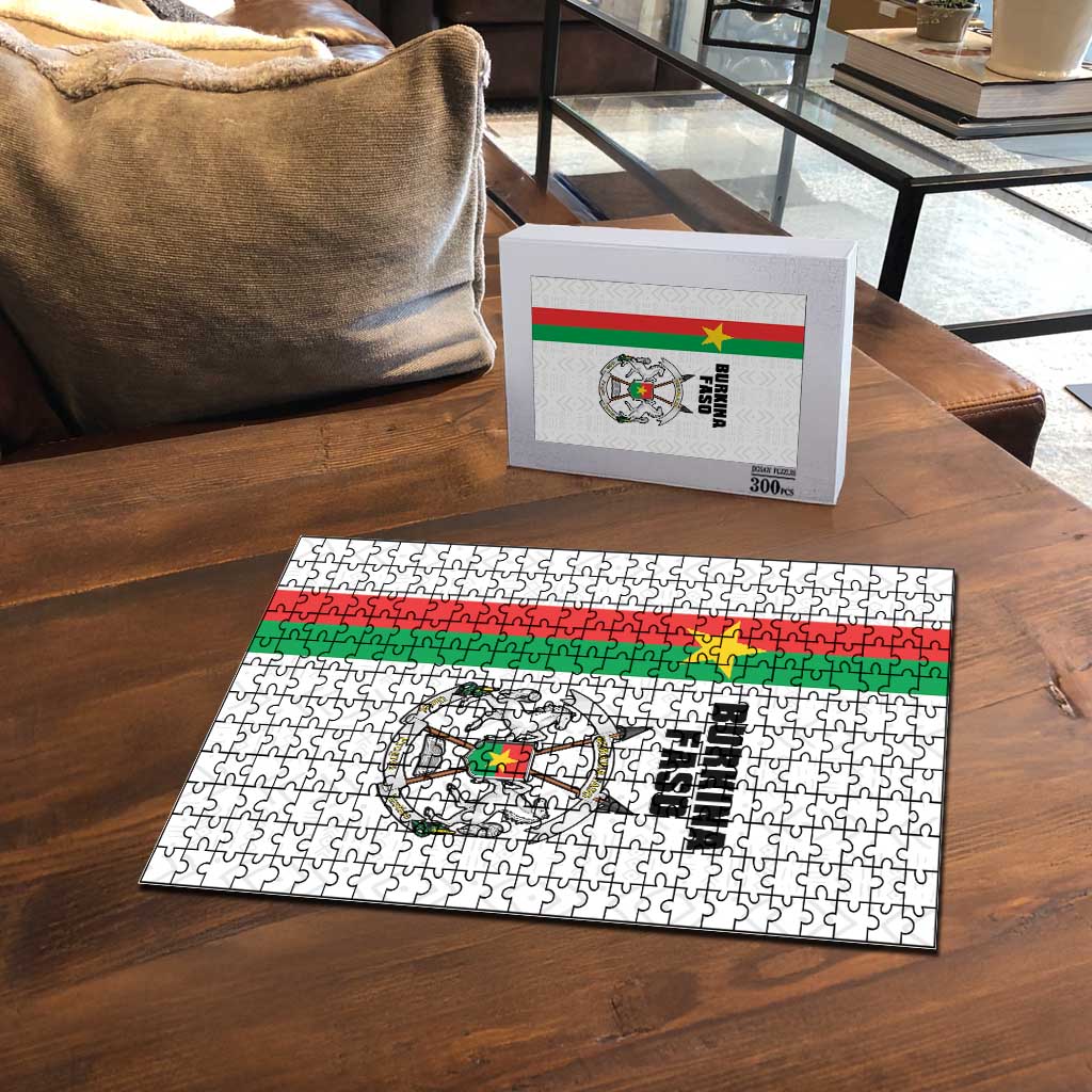 Burkina Faso Striped Puzzle African Mud Cloth Pattern - White