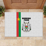 Burkina Faso Rubber Doormat Striped White - Bogolan Pattern - African Pride