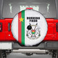 Burkina Faso Spare Tire Cover Striped White - Bogolan Pattern - African Pride