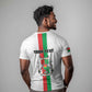 Personalized Burkina Faso T shirt Striped White - Bogolan Pattern - African Pride