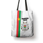 Burkina Faso Striped Tote Bag African Mud Cloth Pattern - White