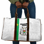 Burkina Faso Striped Travel Bag African Mud Cloth Pattern - White
