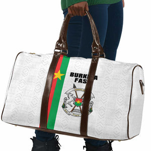 Burkina Faso Striped Travel Bag African Mud Cloth Pattern - White