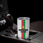 Personalized Burkina Faso Tumbler Cup Striped White - Bogolan Pattern - African Pride