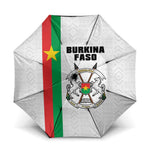 Burkina Faso Striped Umbrella African Mud Cloth Pattern - White