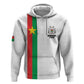 Personalized Burkina Faso Zip Hoodie Striped White - Bogolan Pattern - African Pride