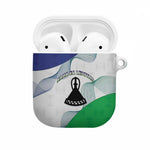 Lesotho AirPods Case Coat Of Arms With Kente Pattern