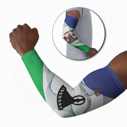 Personalized Lesotho Arm Sleeves Coat Of Arms With Kente Pattern