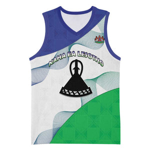 Personalized Naha ea Lesotho Basketball Jersey Coat Of Arms With Kente Pattern LT15