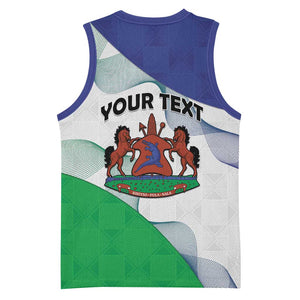 Personalized Naha ea Lesotho Basketball Jersey Coat Of Arms With Kente Pattern LT15