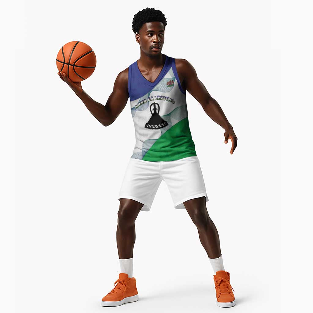 Personalized Naha ea Lesotho Basketball Jersey Coat Of Arms With Kente Pattern LT15