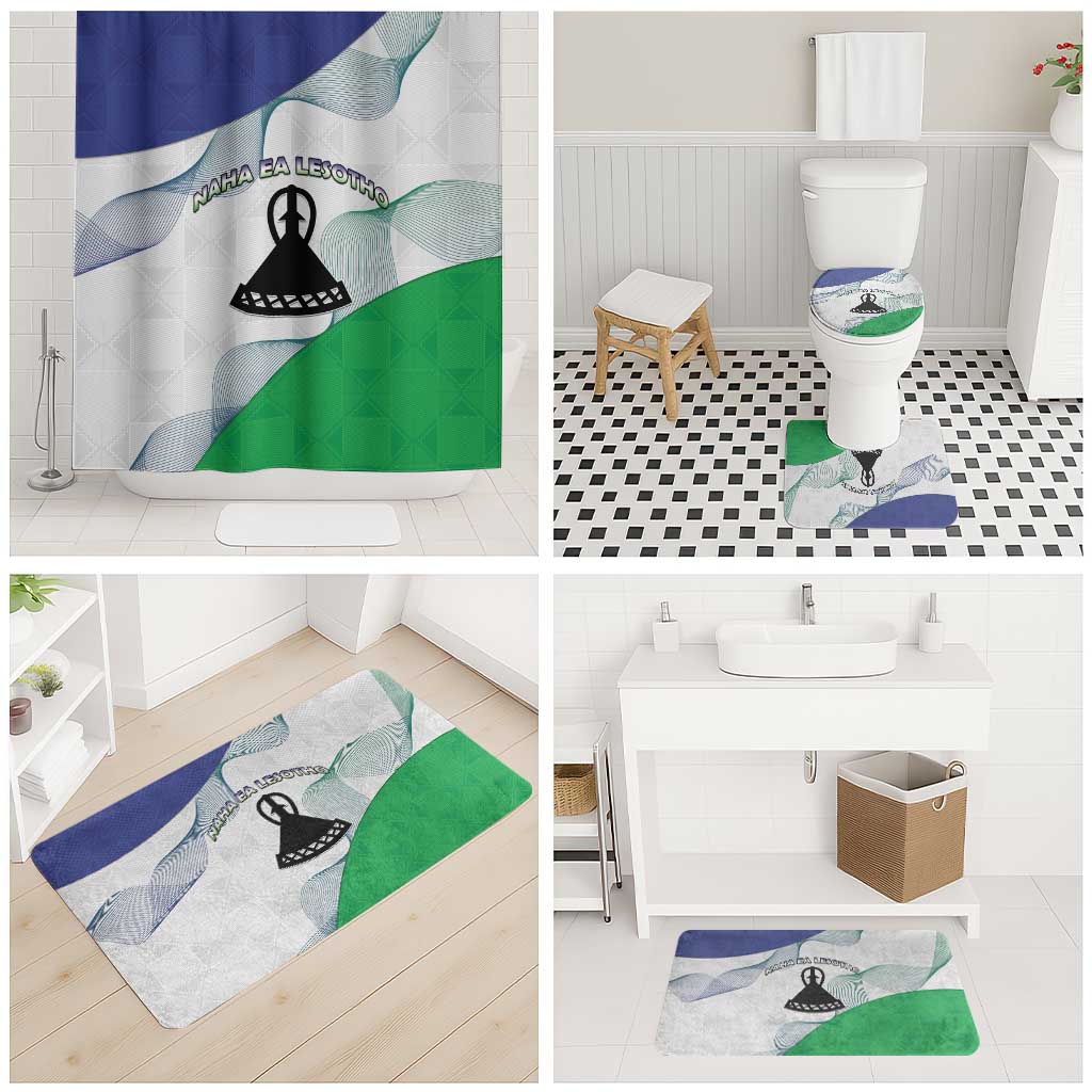 Lesotho Bathroom Set Coat Of Arms With Kente Pattern