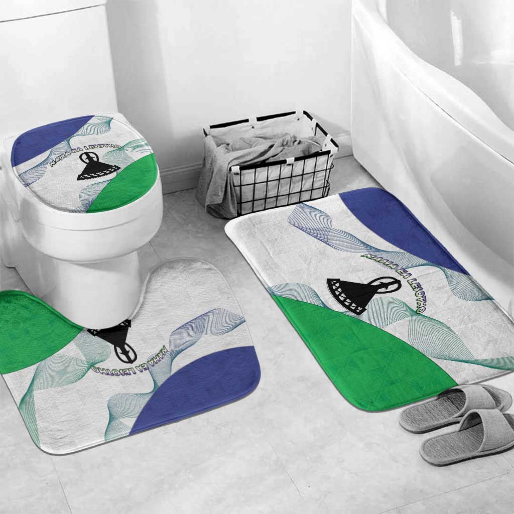 Lesotho Bathroom Set Coat Of Arms With Kente Pattern