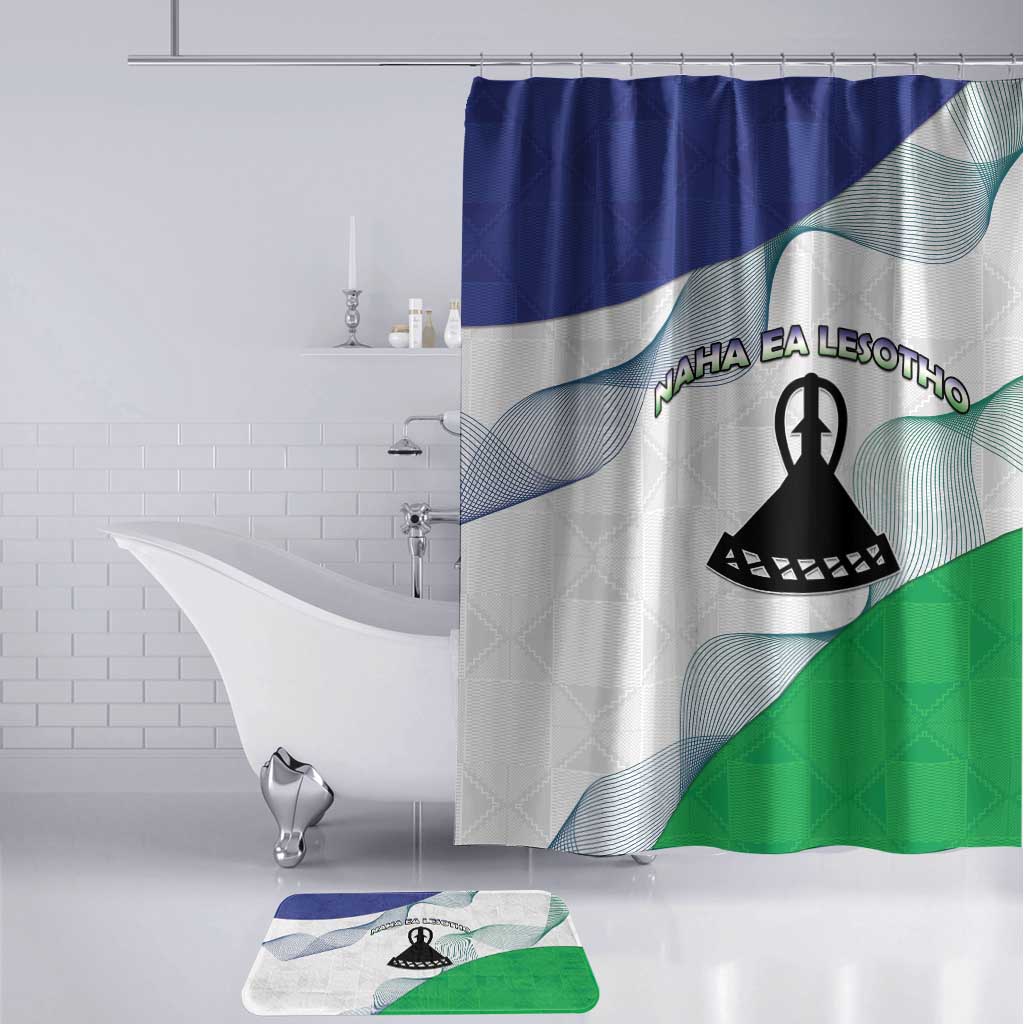Lesotho Bathroom Set Coat Of Arms With Kente Pattern