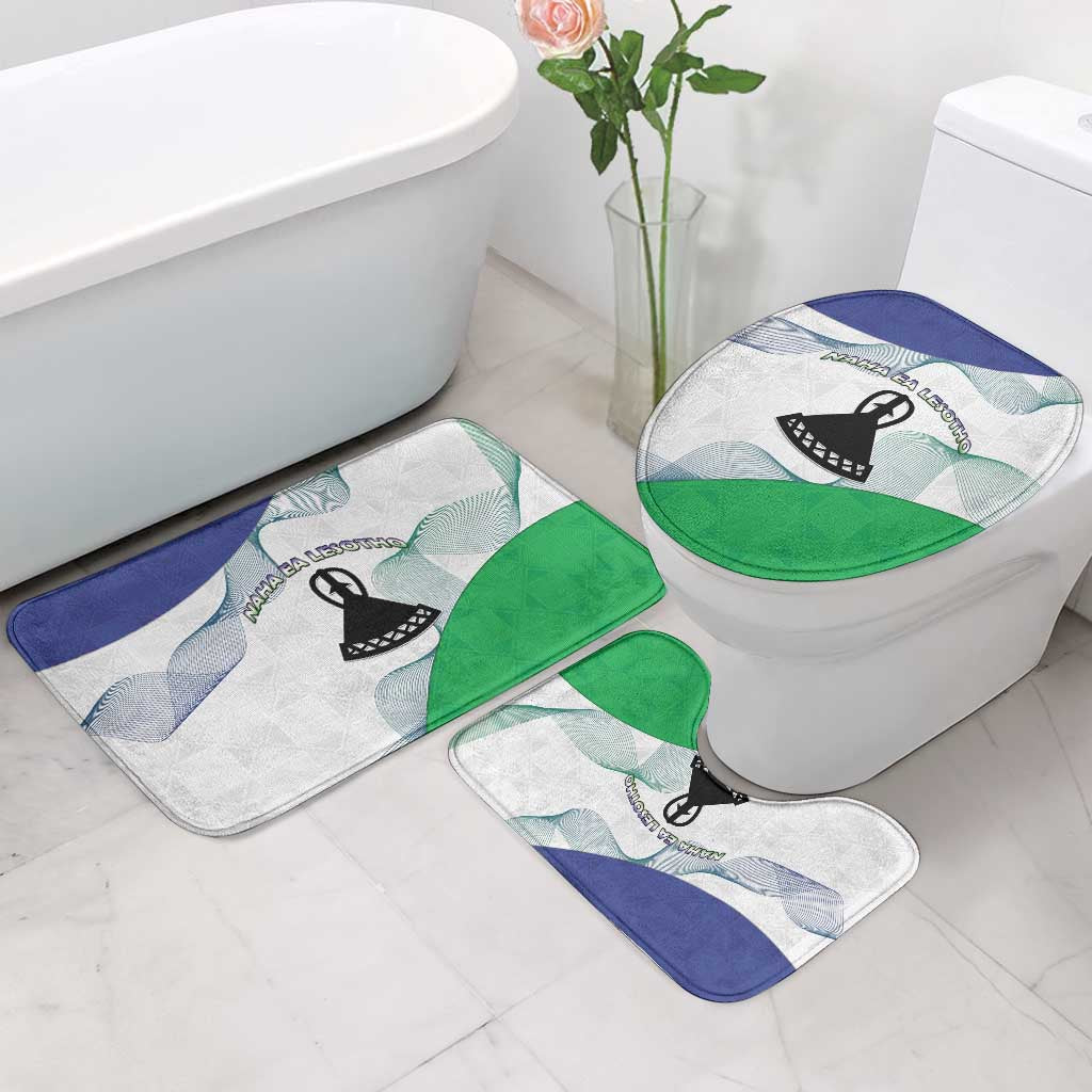 Lesotho Bathroom Set Coat Of Arms With Kente Pattern