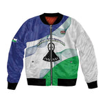 Personalized Naha ea Lesotho Bomber Jacket Coat Of Arms With Kente Pattern - African Pride