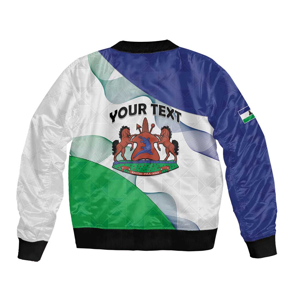 Personalized Naha ea Lesotho Bomber Jacket Coat Of Arms With Kente Pattern - African Pride