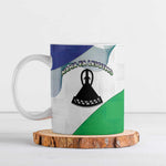 Personalized Lesotho Ceramic Mug Coat Of Arms With Kente Pattern