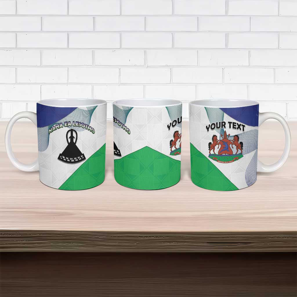 Personalized Lesotho Ceramic Mug Coat Of Arms With Kente Pattern