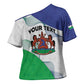 Personalized Lesotho Cross Shoulder Shirt Coat Of Arms With Kente Pattern