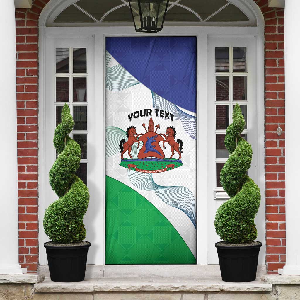 Personalized Lesotho Door Cover Coat Of Arms With Kente Pattern