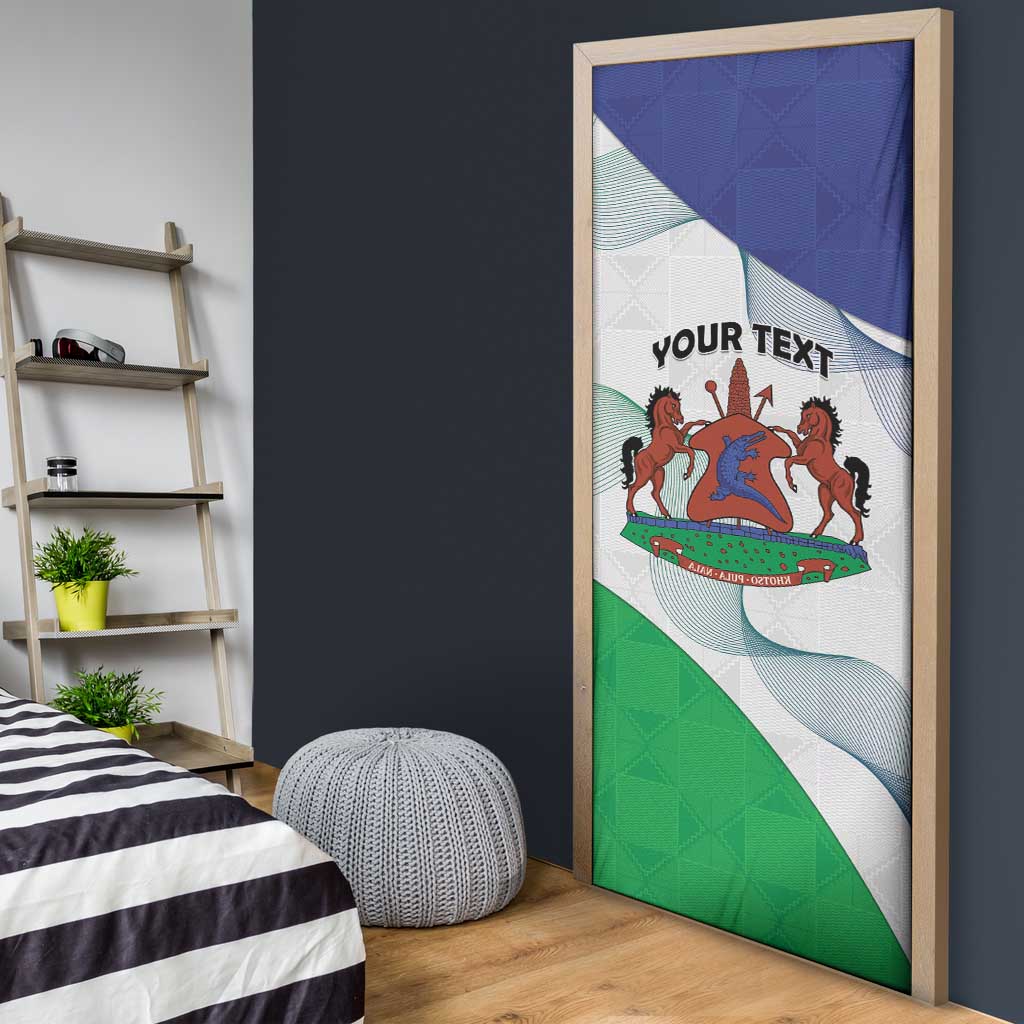Personalized Lesotho Door Cover Coat Of Arms With Kente Pattern