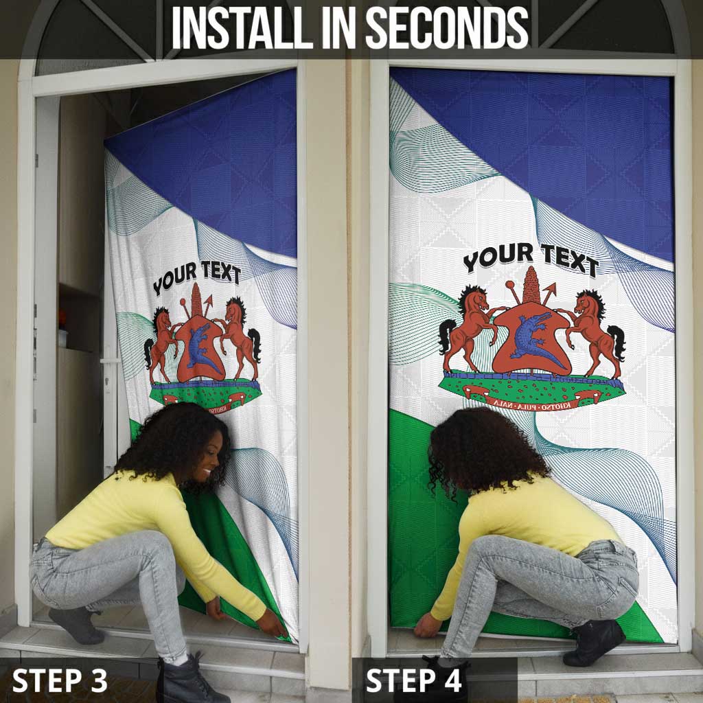 Personalized Lesotho Door Cover Coat Of Arms With Kente Pattern
