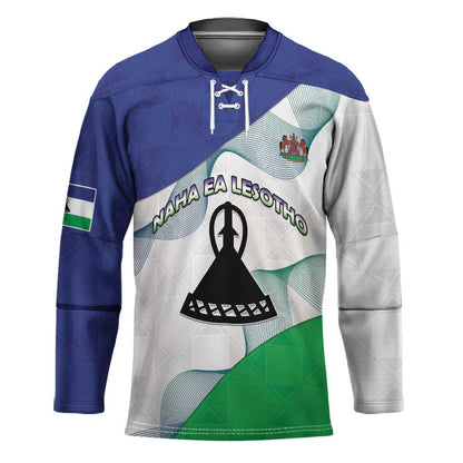 Personalized Lesotho Hockey Jersey Coat Of Arms With Kente Pattern